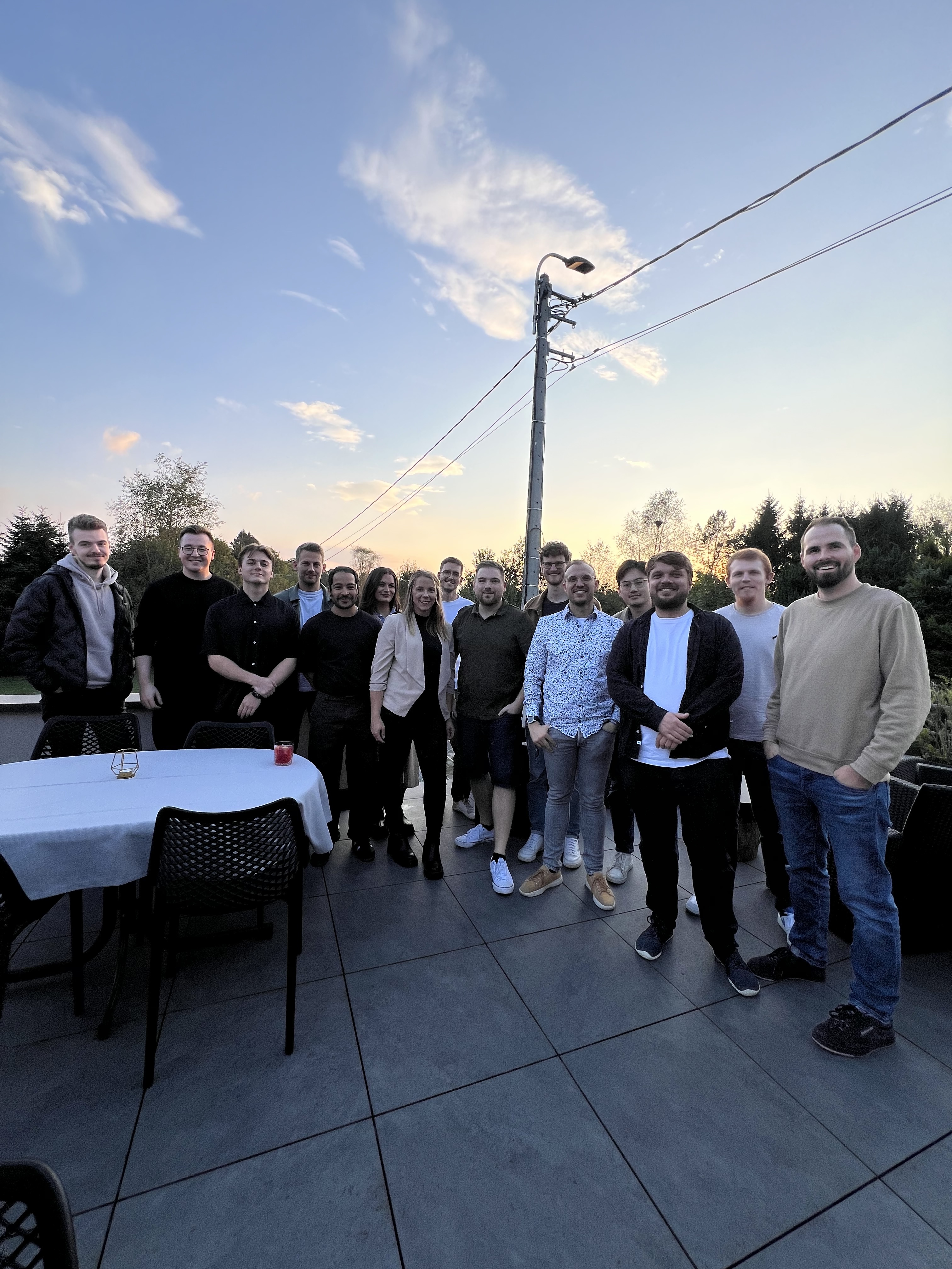 Abschlussdinner bei Sonnenuntergang